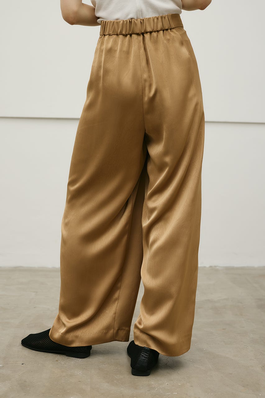サテンラップワイドパンツ BEG M