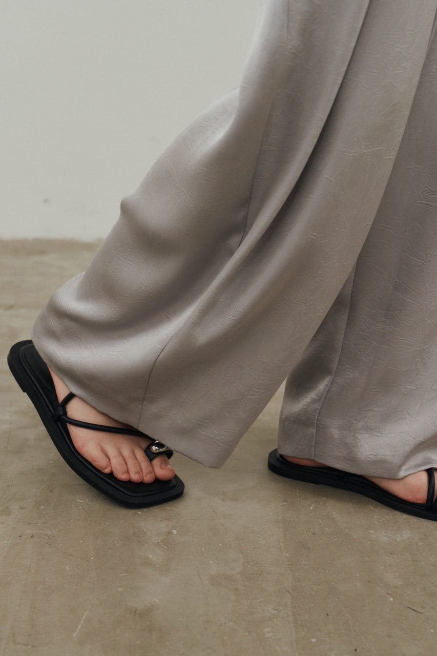 サテンラップワイドパンツ GRY M