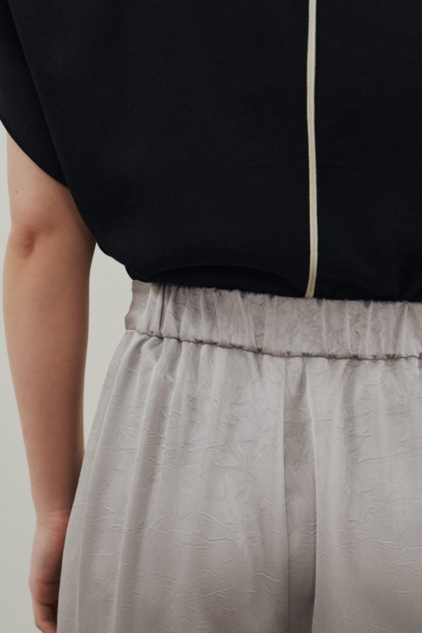 サテンラップワイドパンツ GRY M