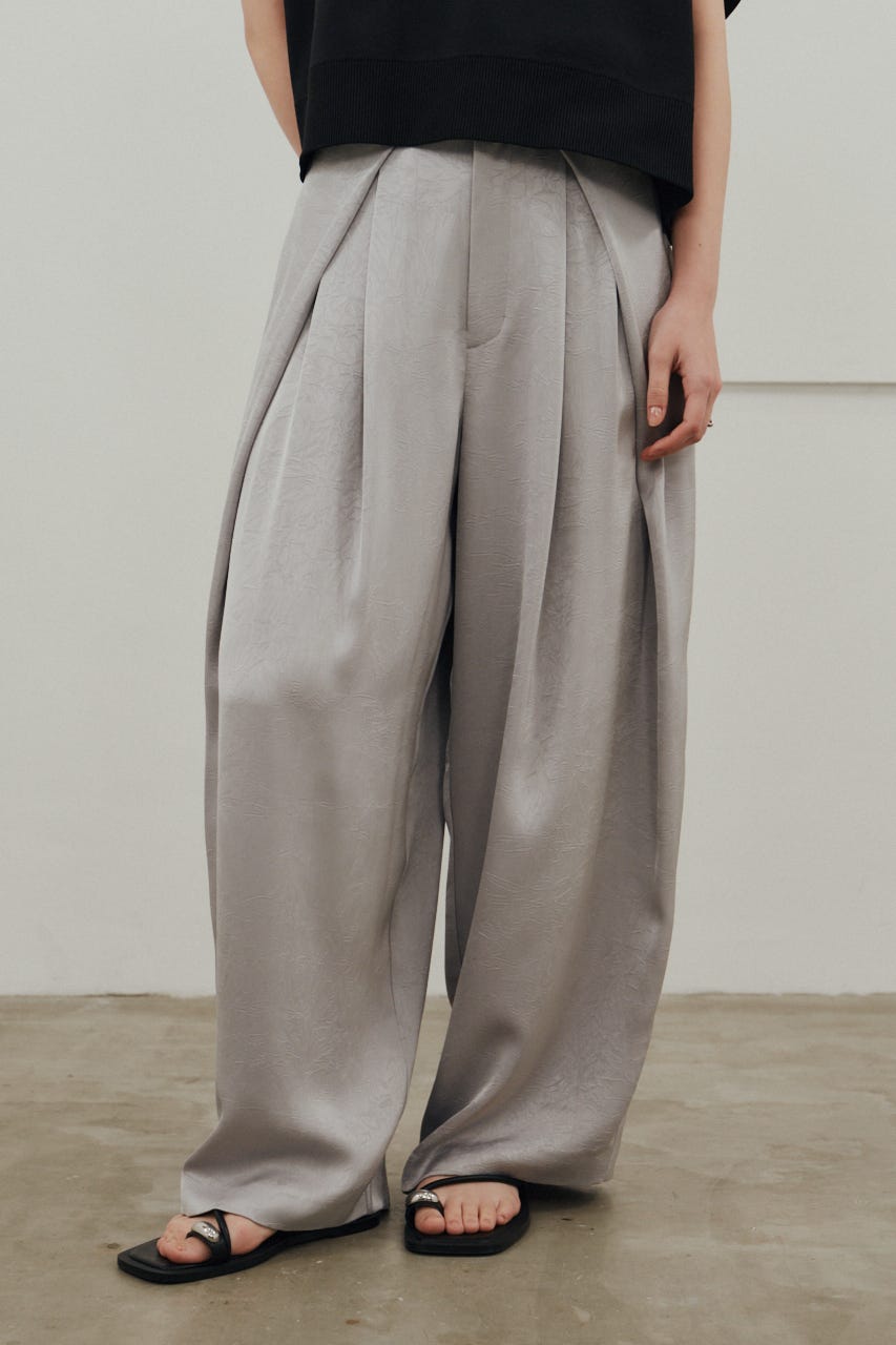 サテンラップワイドパンツ GRY M