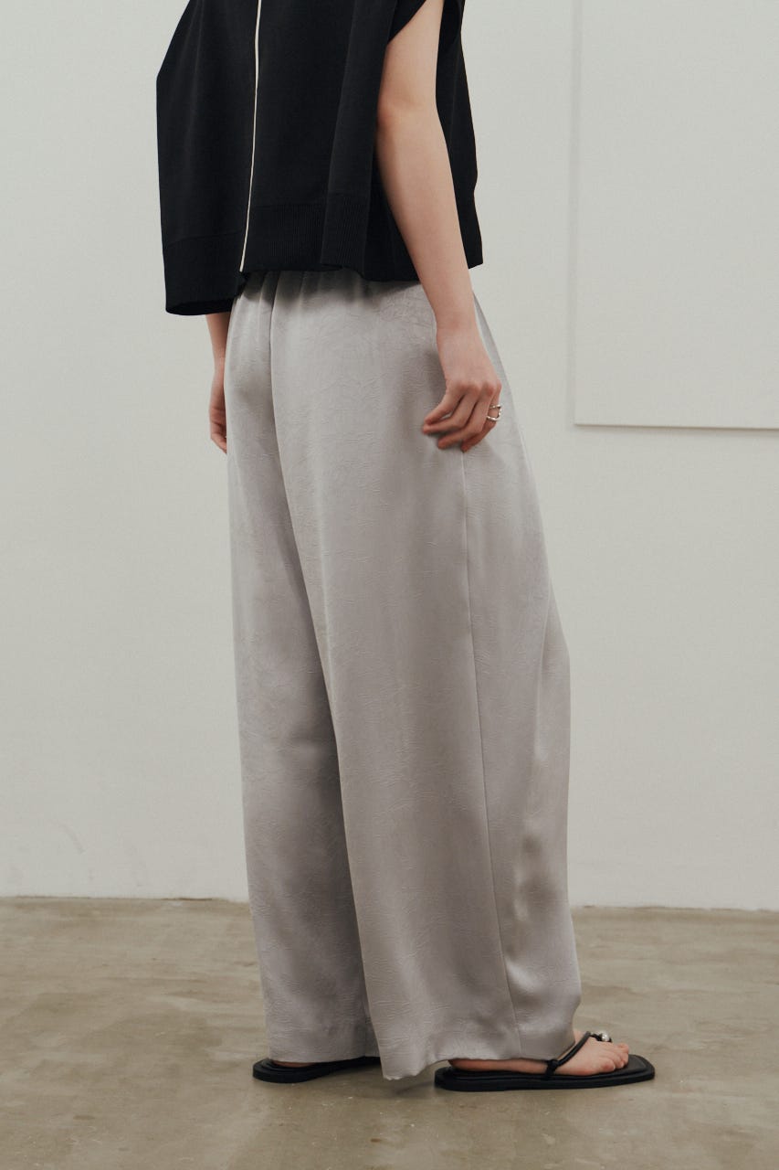 サテンラップワイドパンツ GRY M