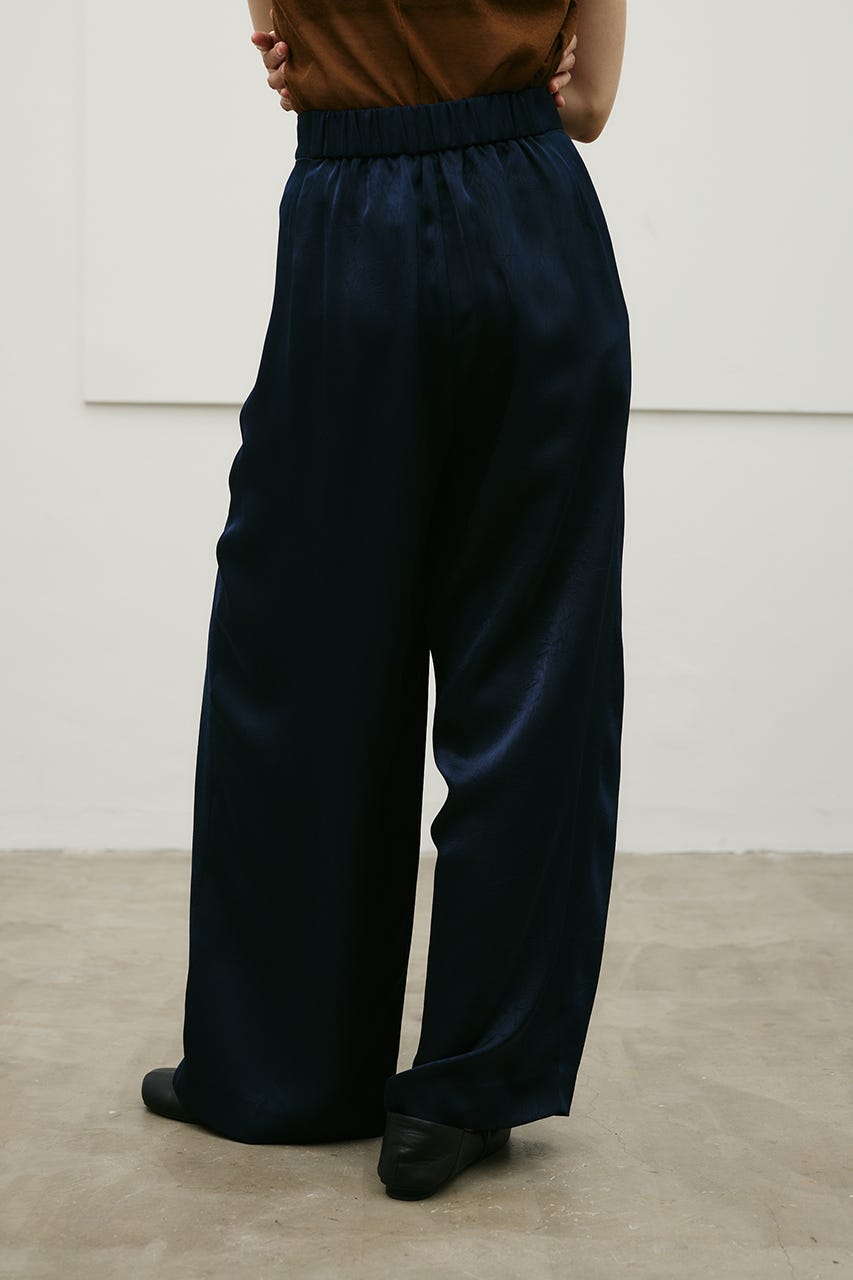 サテンラップワイドパンツ NVY S