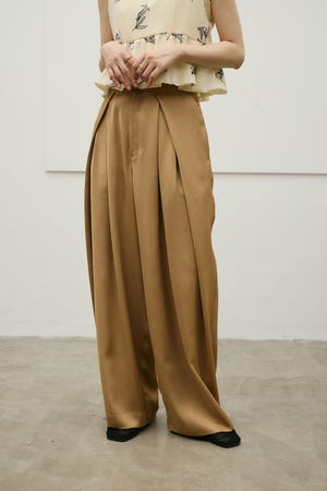 サテンラップワイドパンツ