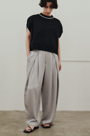 サテンラップワイドパンツ
