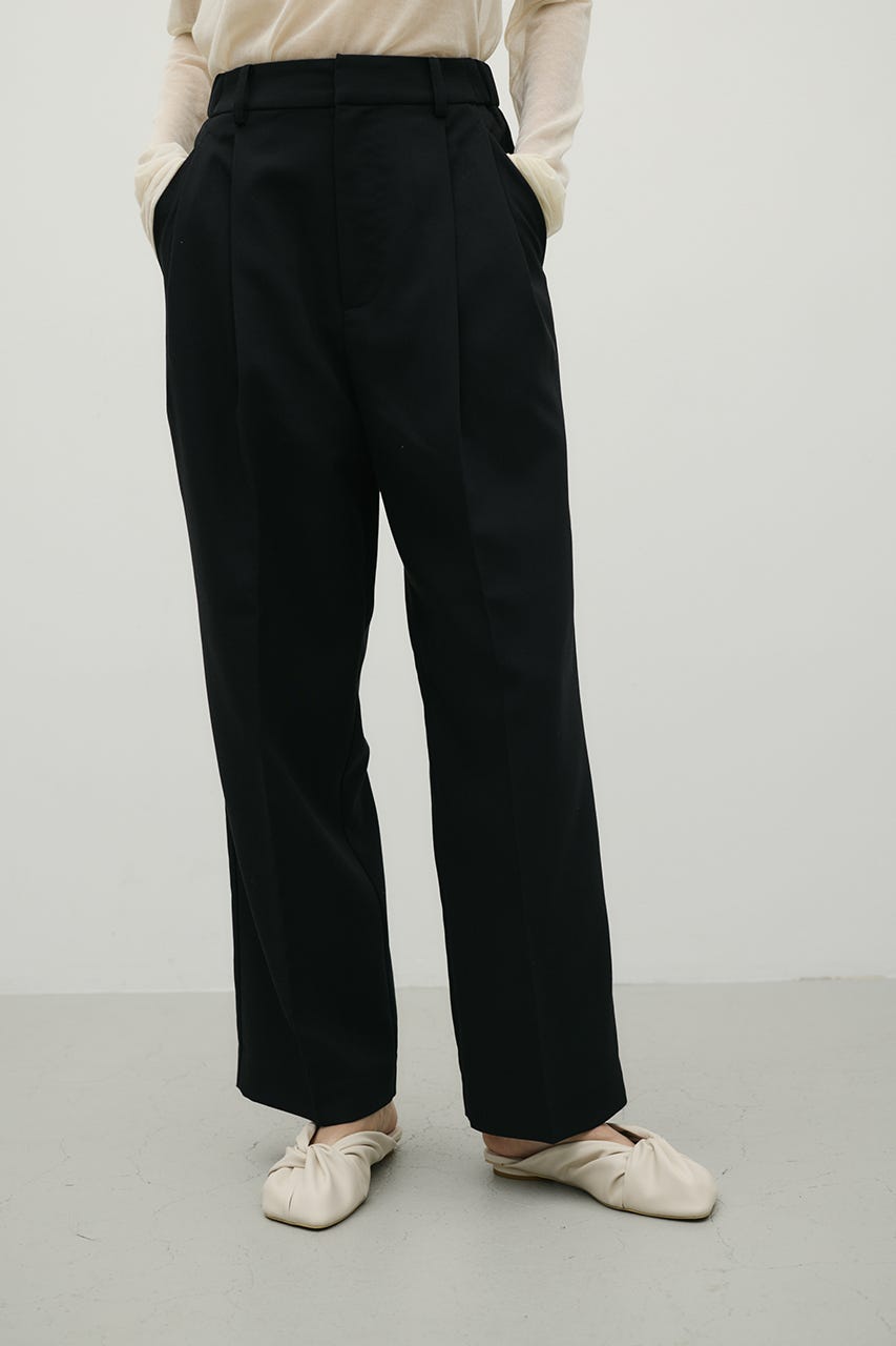 ストレートタックパンツ BLK M