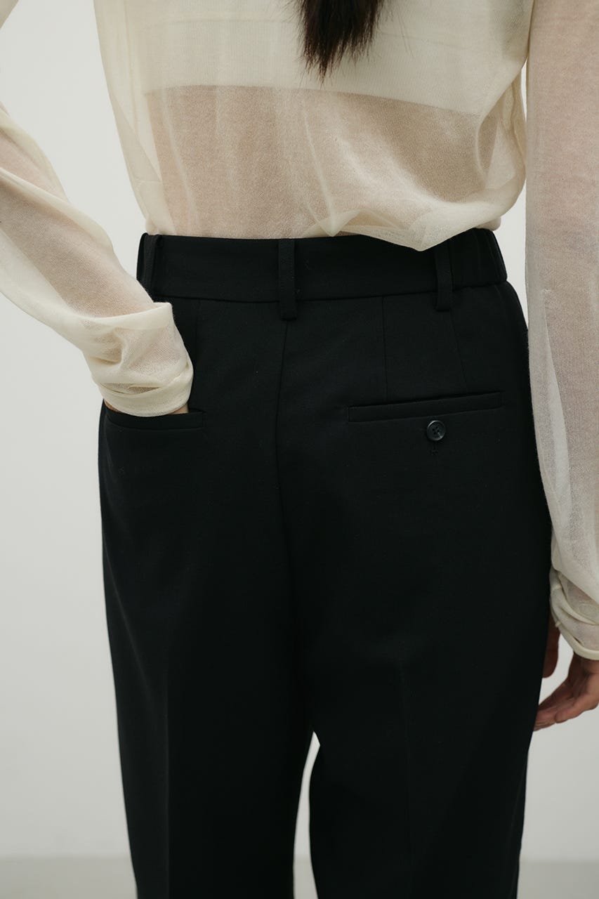 ストレートタックパンツ BLK M