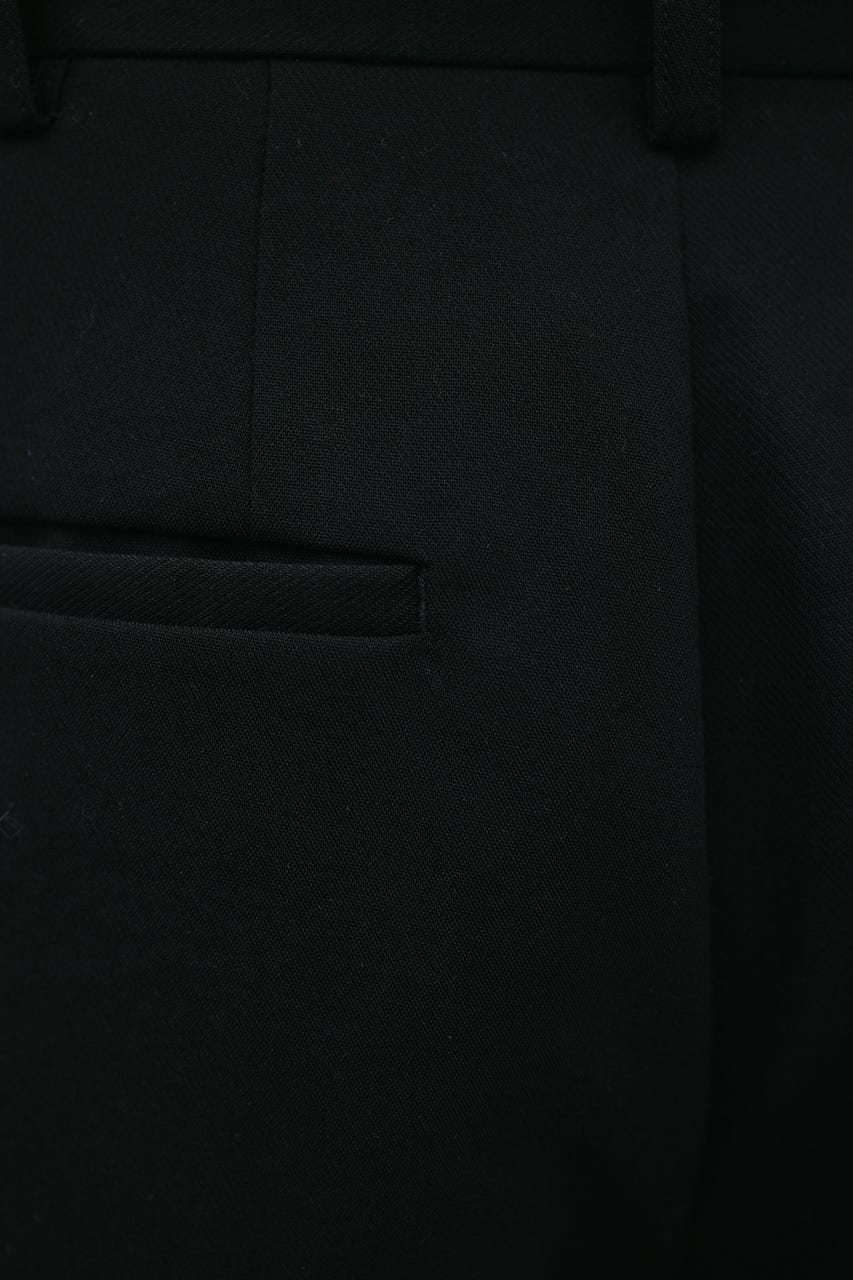 ストレートタックパンツ BLK M