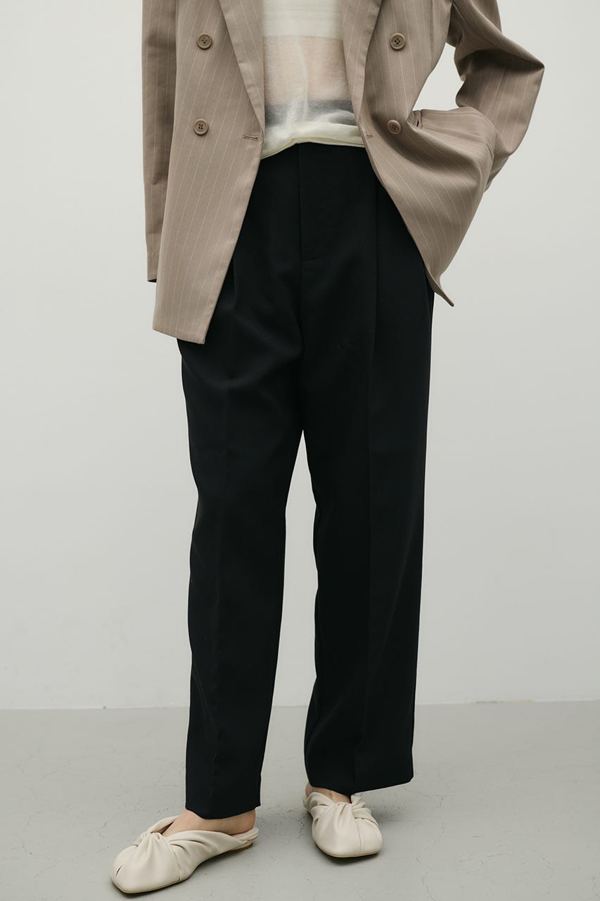 ストレートタックパンツ BLK M