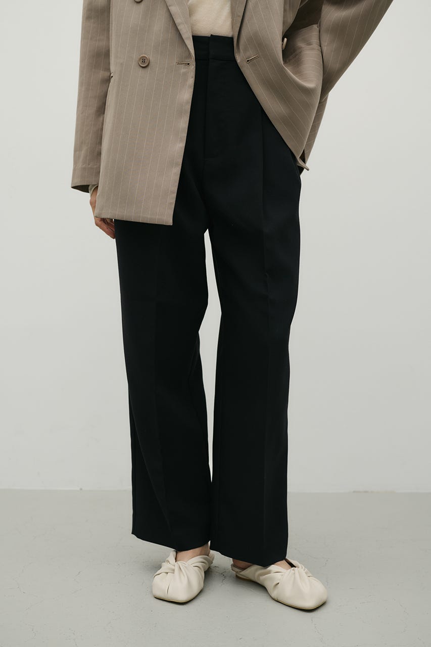 ストレートタックパンツ BLK M