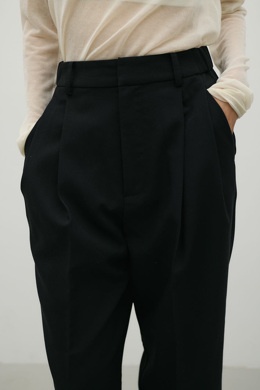 ストレートタックパンツ BLK M