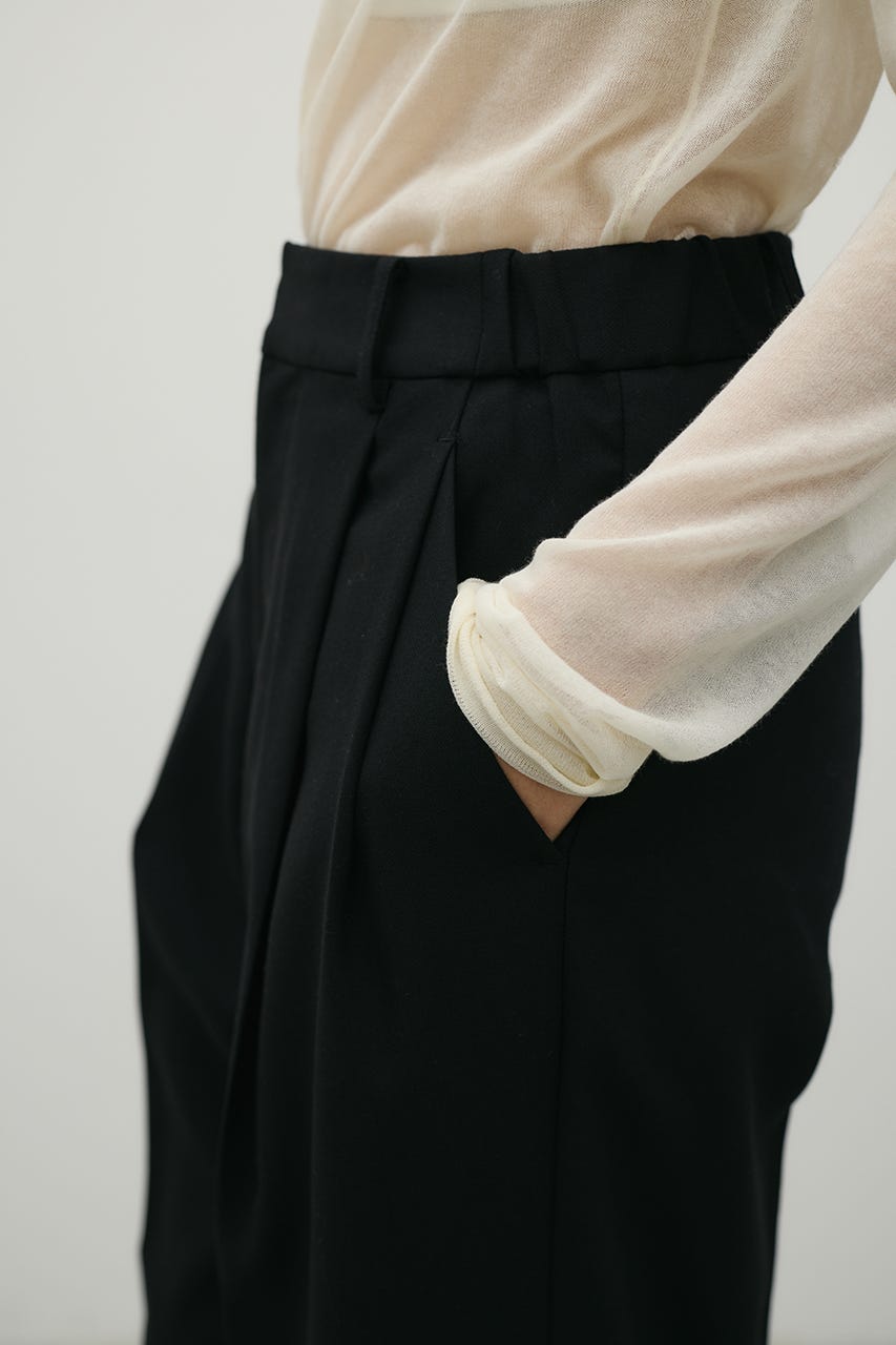 ストレートタックパンツ BLK M