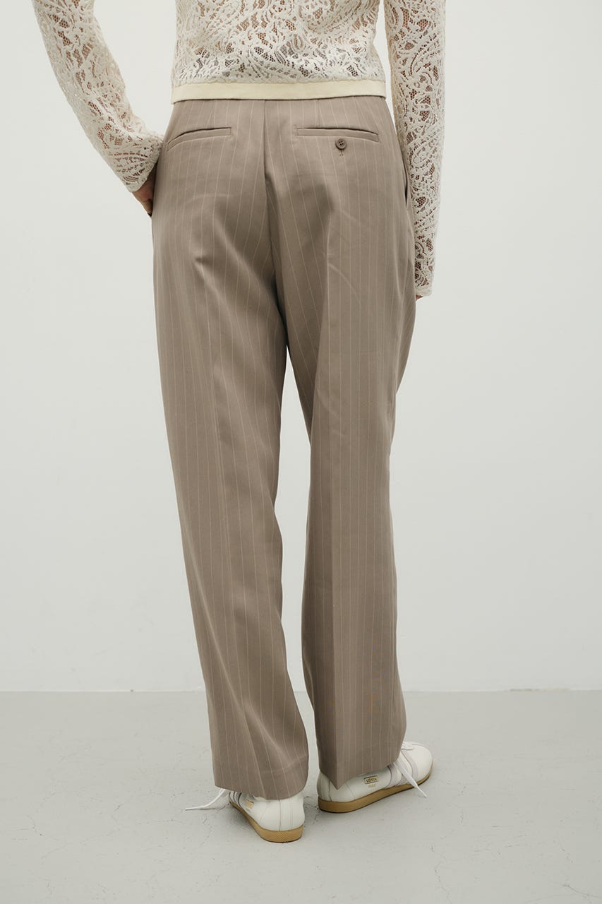 ストレートタックパンツ 柄BEG S