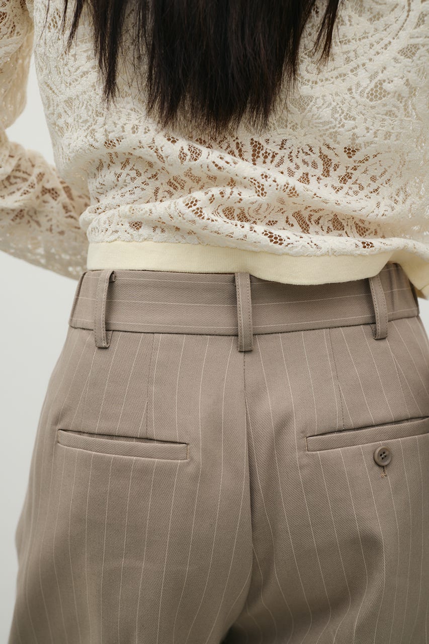 ストレートタックパンツ 柄BEG S