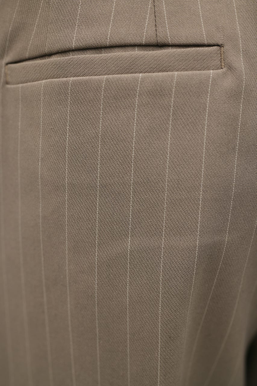 ストレートタックパンツ 柄BEG S