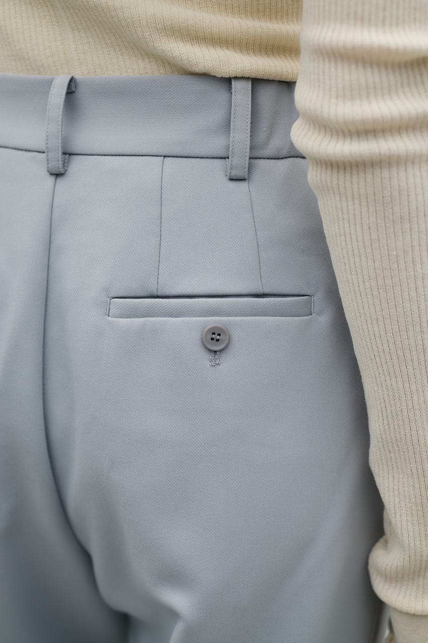 ストレートタックパンツ SAX S