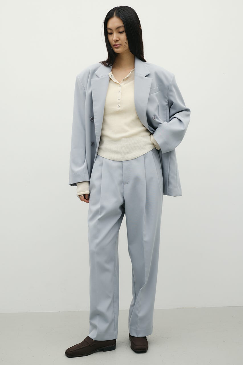 ストレートタックパンツ SAX S