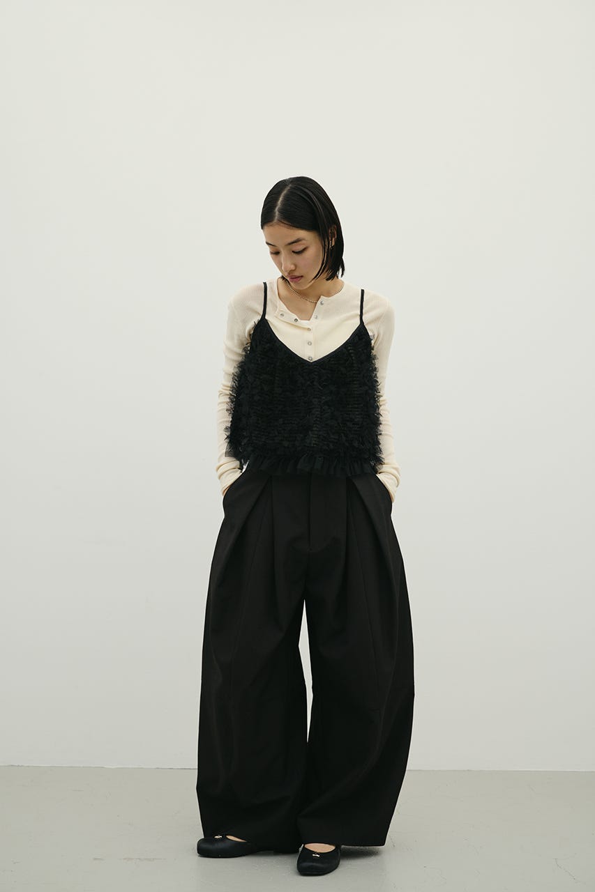 タックフォルムパンツ BLK S