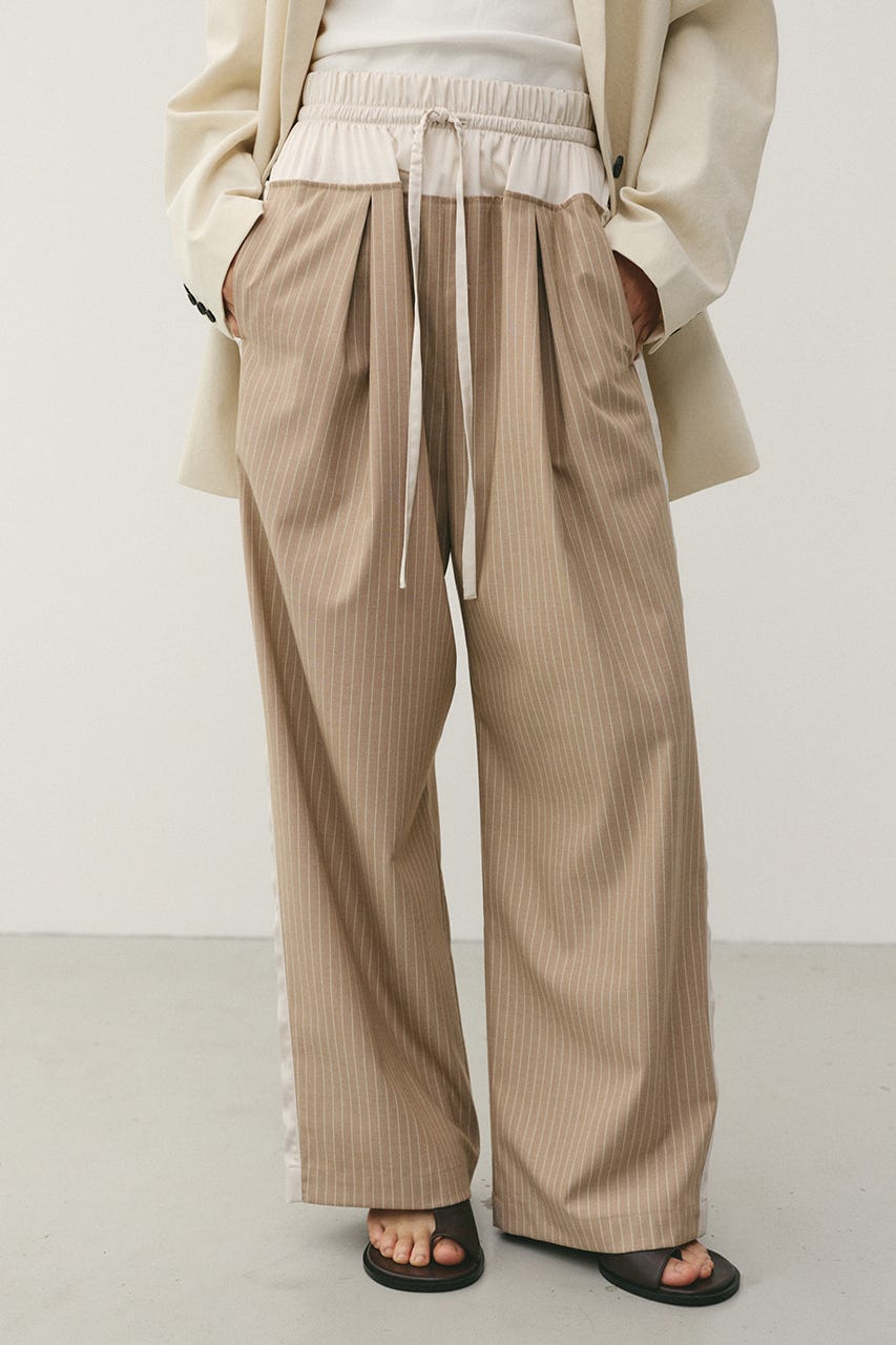 サイドラインストライプパンツ BEG S