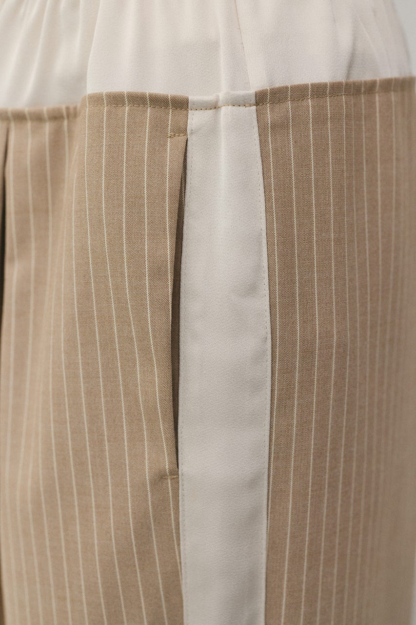 サイドラインストライプパンツ BEG S