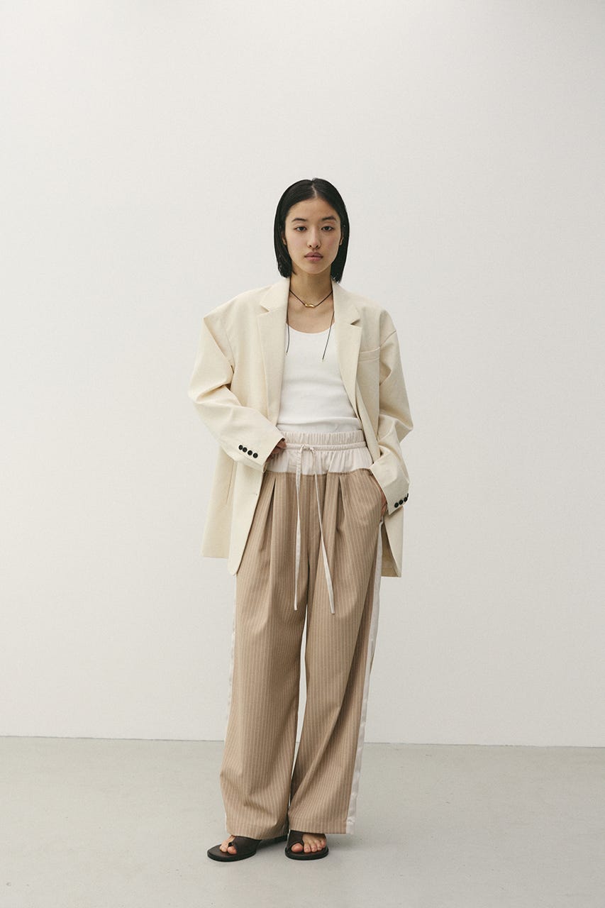 サイドラインストライプパンツ BEG S