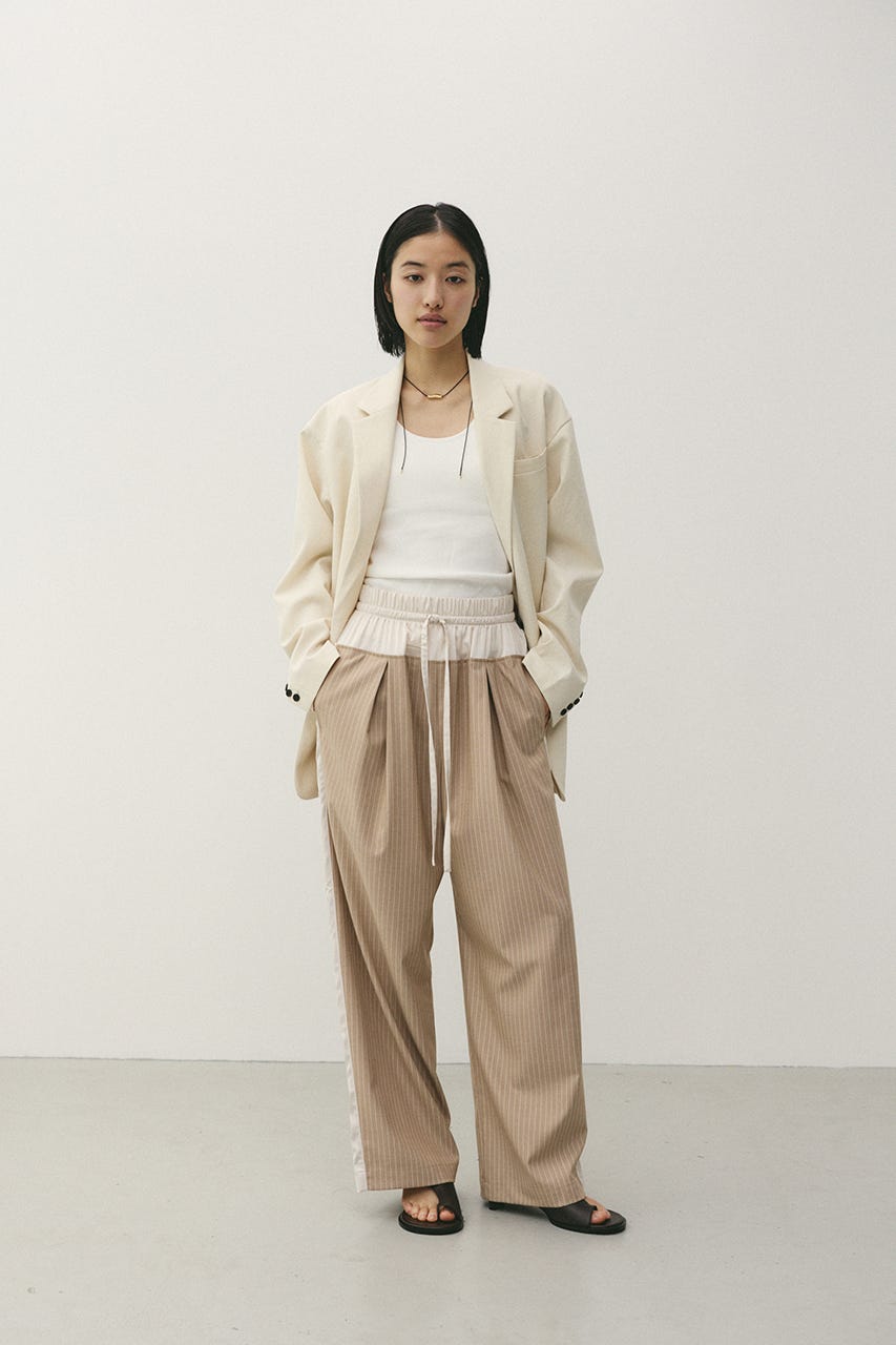 サイドラインストライプパンツ BEG S