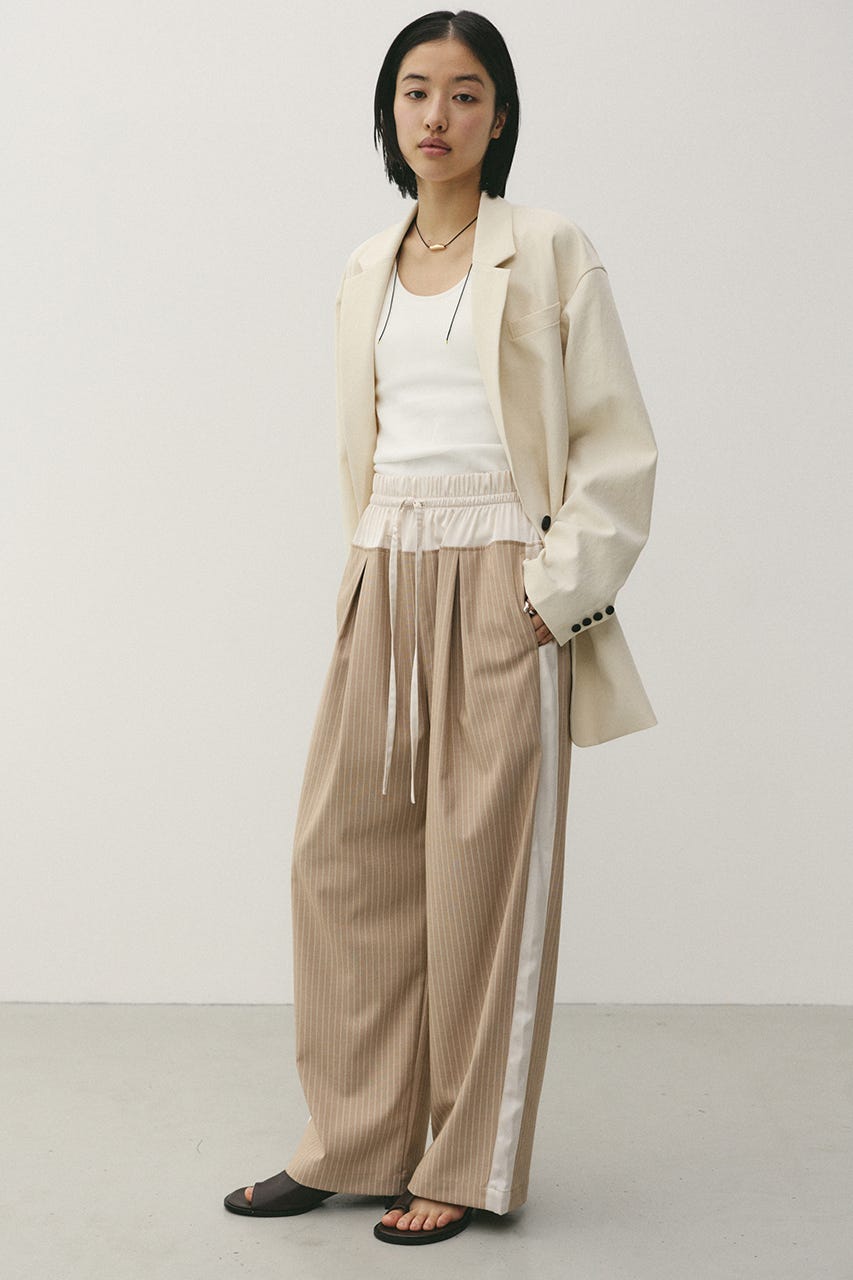 サイドラインストライプパンツ BEG S