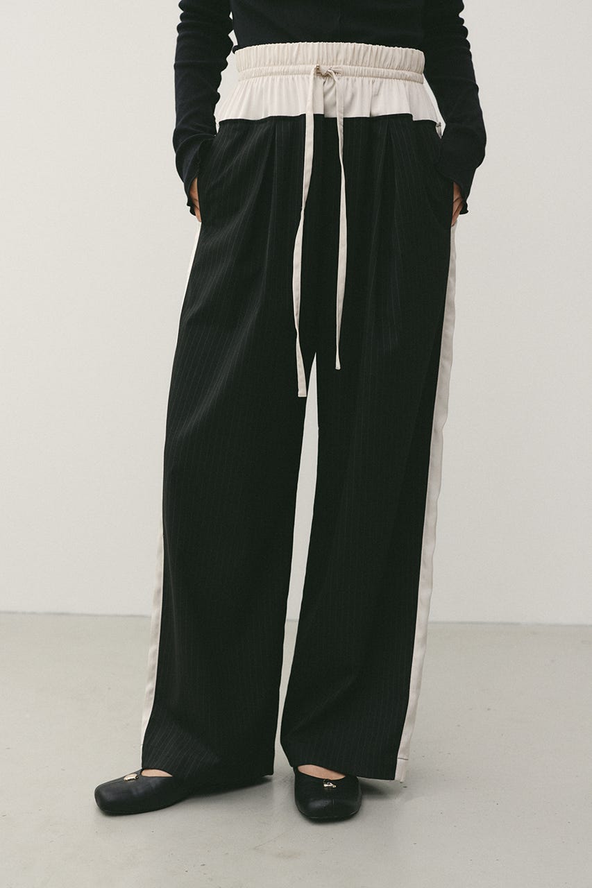 サイドラインストライプパンツ BLK M