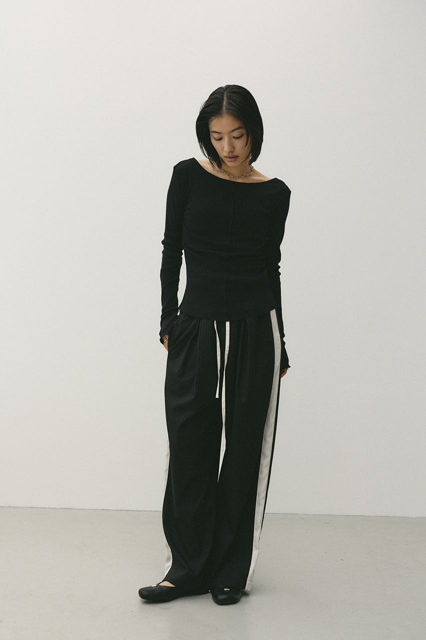 サイドラインストライプパンツ BLK M