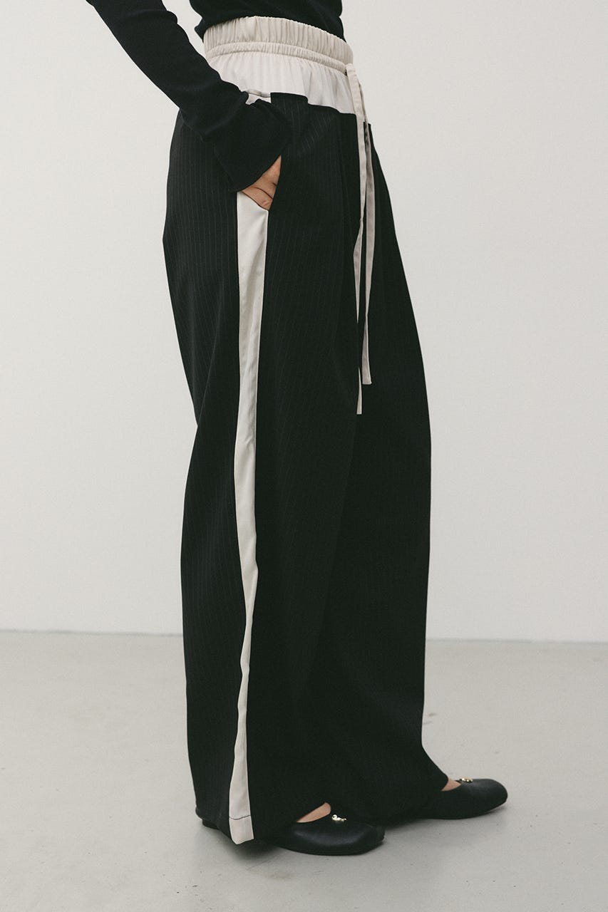 サイドラインストライプパンツ BLK M