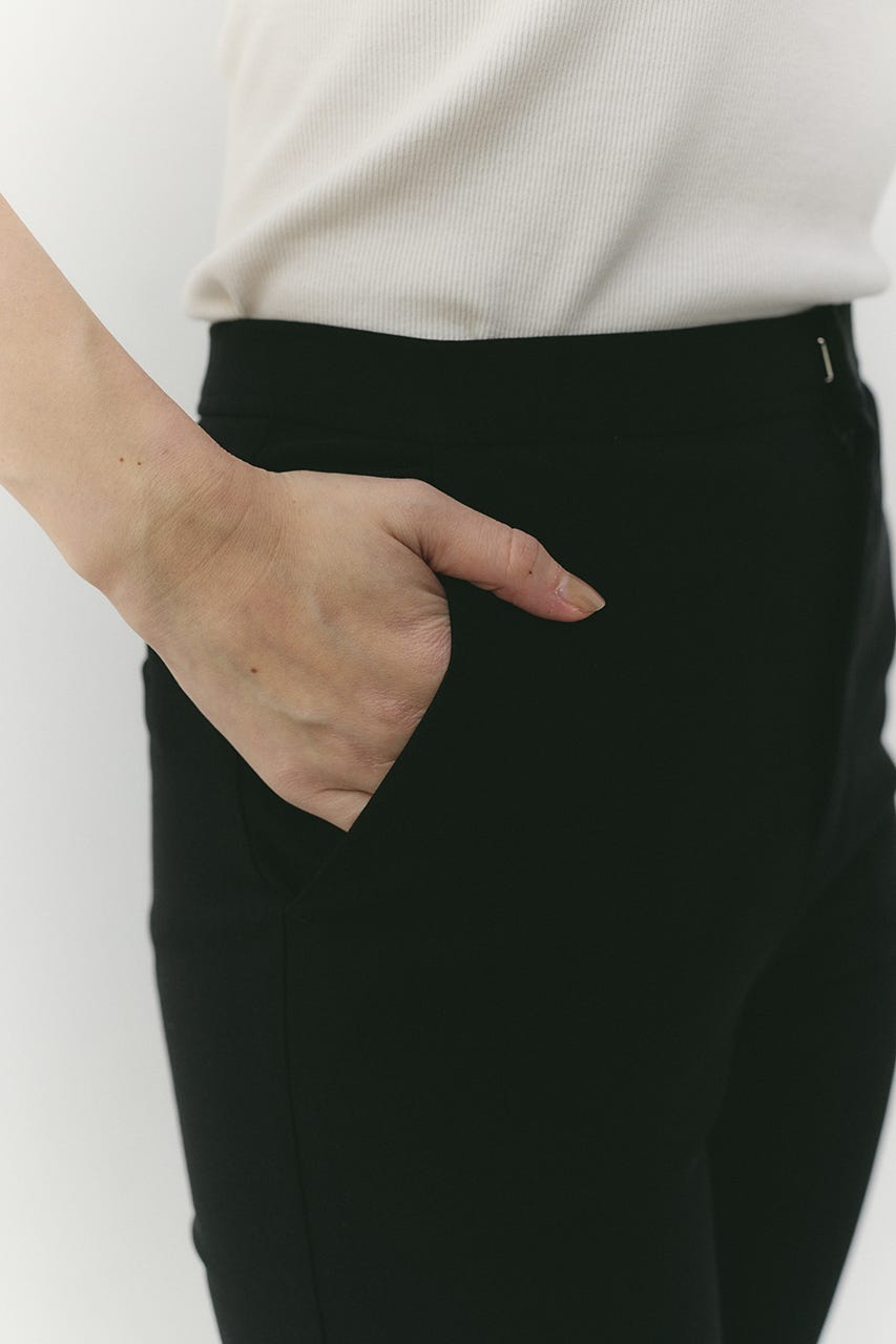 ハイストレッチカプリパンツ BLK S