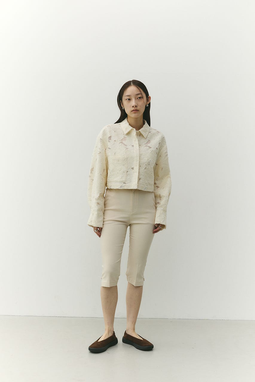 ハイストレッチカプリパンツ IVOY S