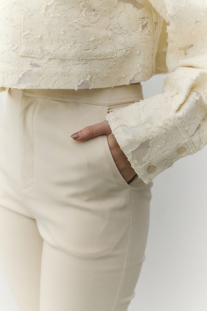 ハイストレッチカプリパンツ IVOY S