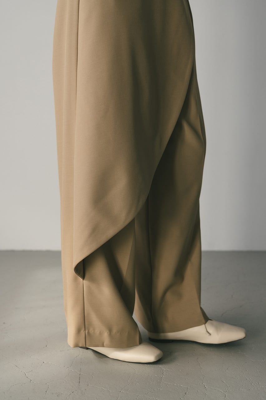 サイドラップワイドパンツ BEG M