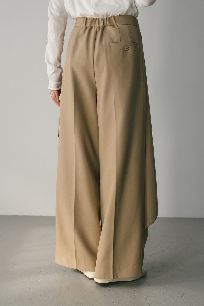 サイドラップワイドパンツ BEG M