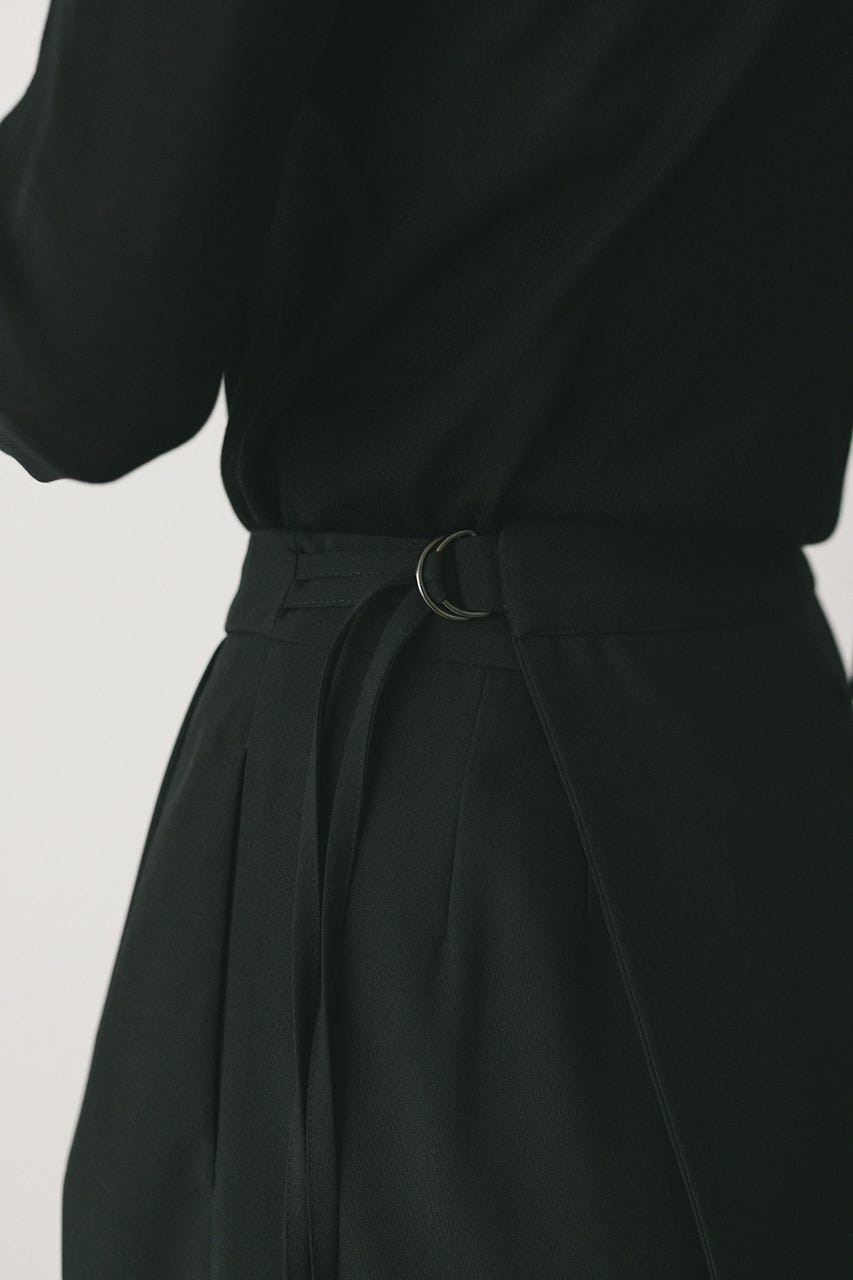 サイドラップワイドパンツ BLK M