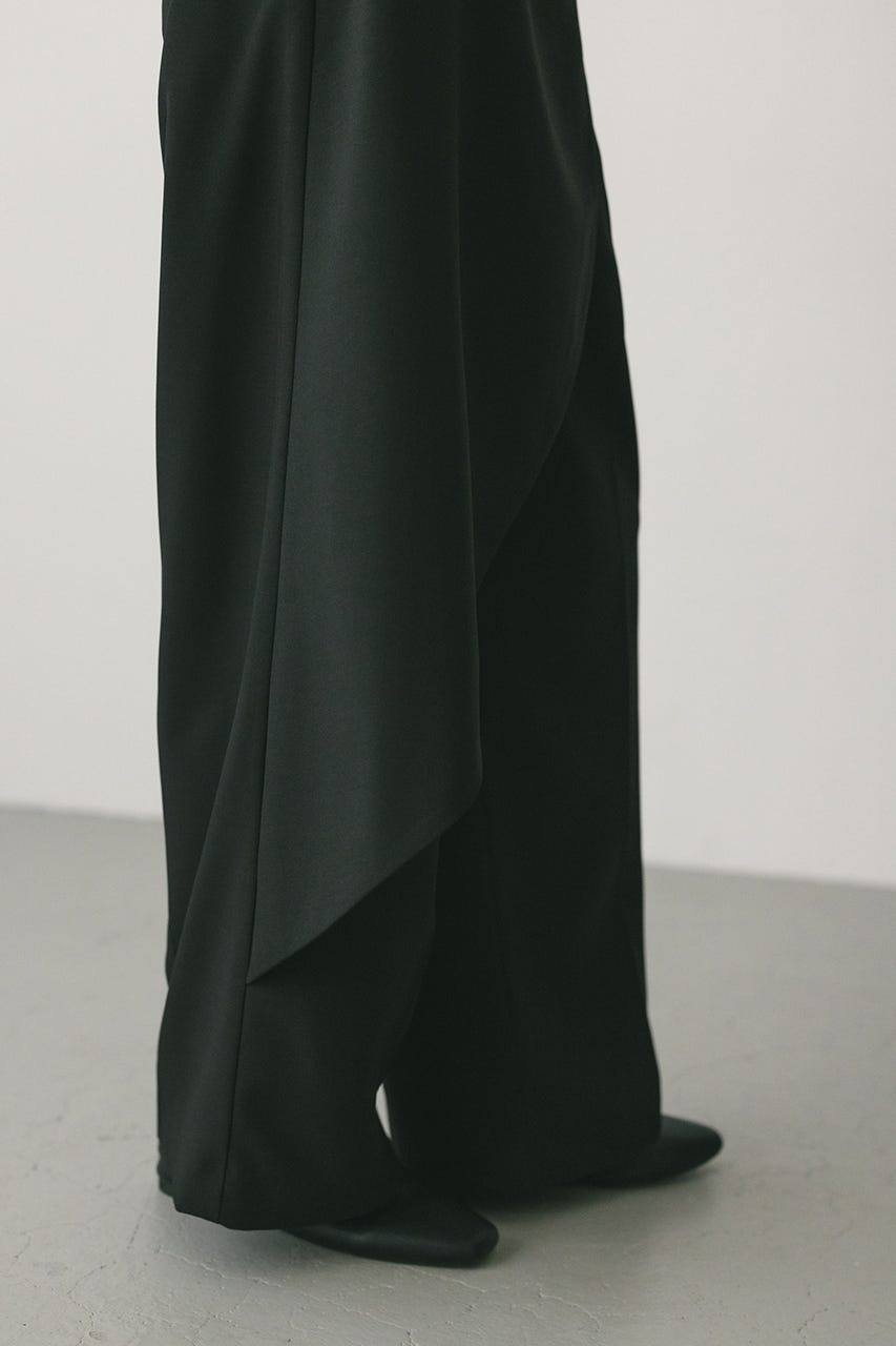 サイドラップワイドパンツ BLK M