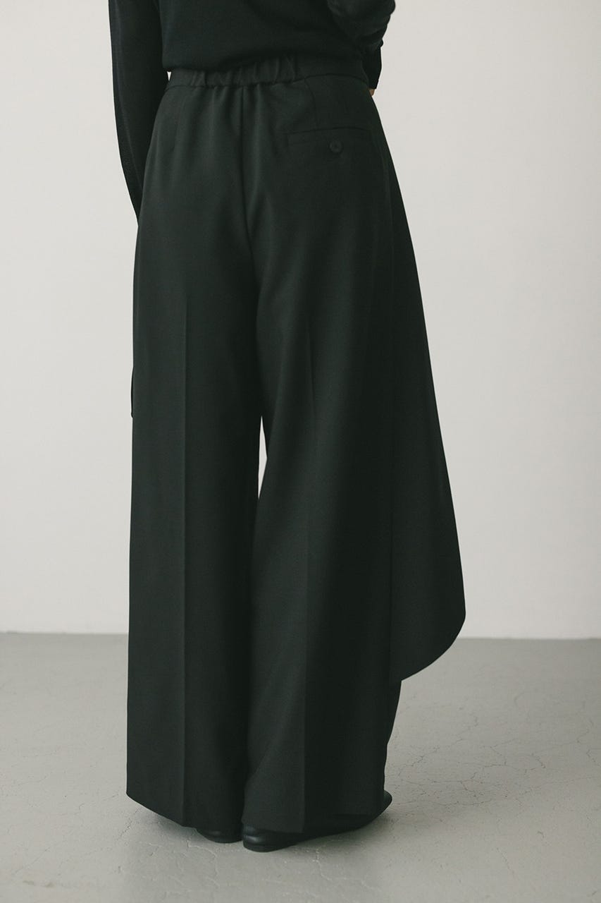 サイドラップワイドパンツ BLK M
