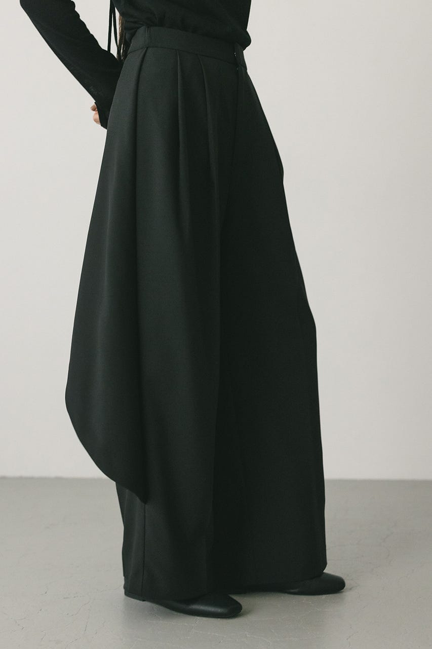 サイドラップワイドパンツ BLK M