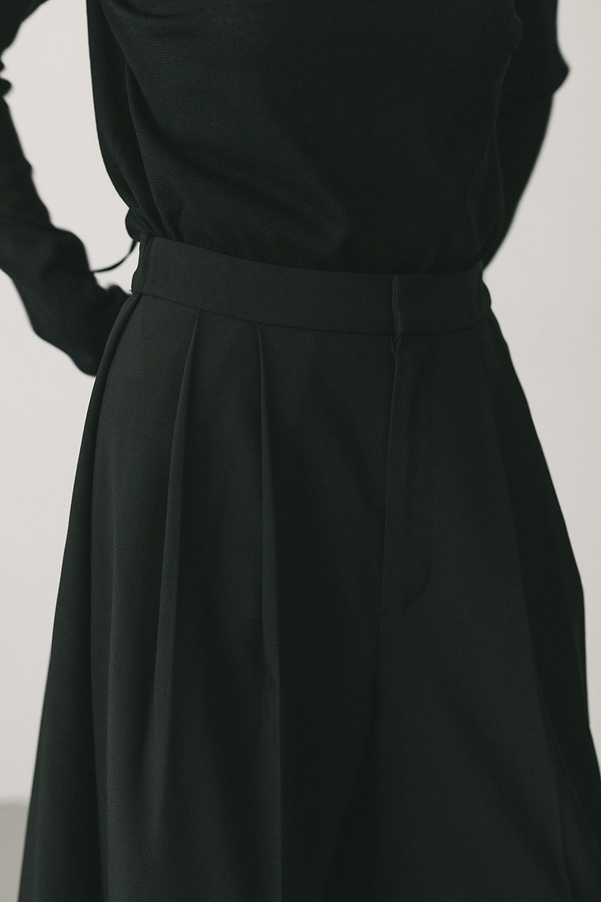 サイドラップワイドパンツ BLK M
