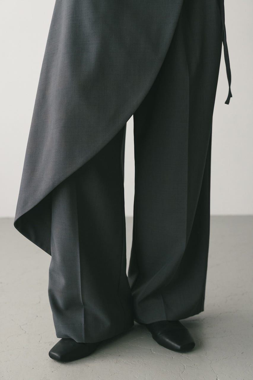 サイドラップワイドパンツ GRY S