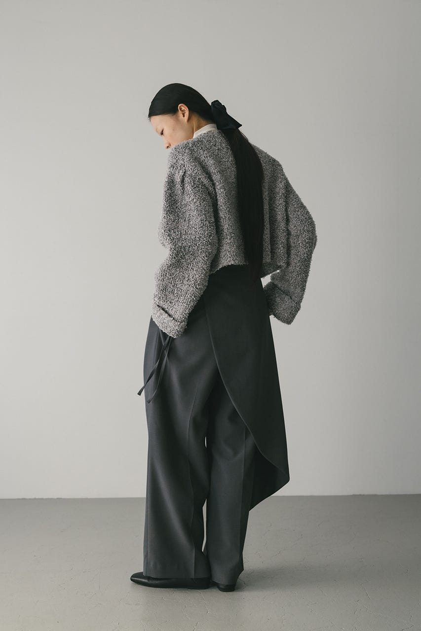 サイドラップワイドパンツ GRY S