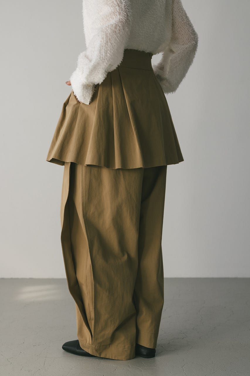 タックワイドミニスカート BEG S