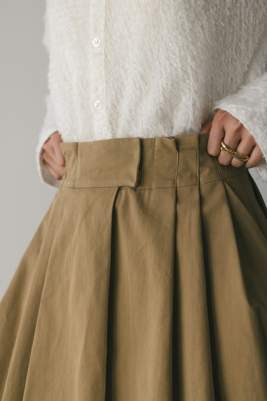 タックワイドミニスカート BEG S