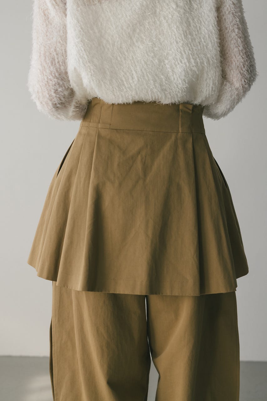 タックワイドミニスカート BEG S