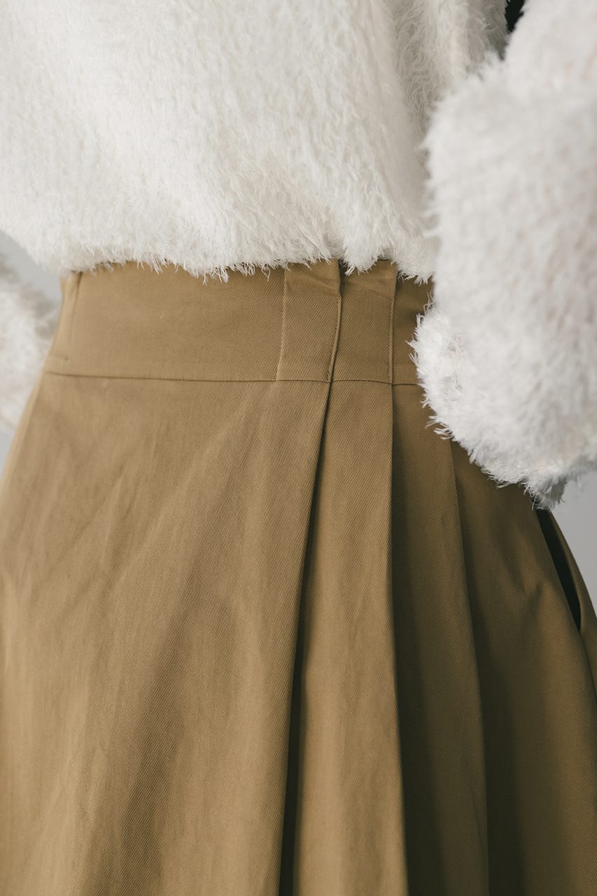 タックワイドミニスカート BEG S