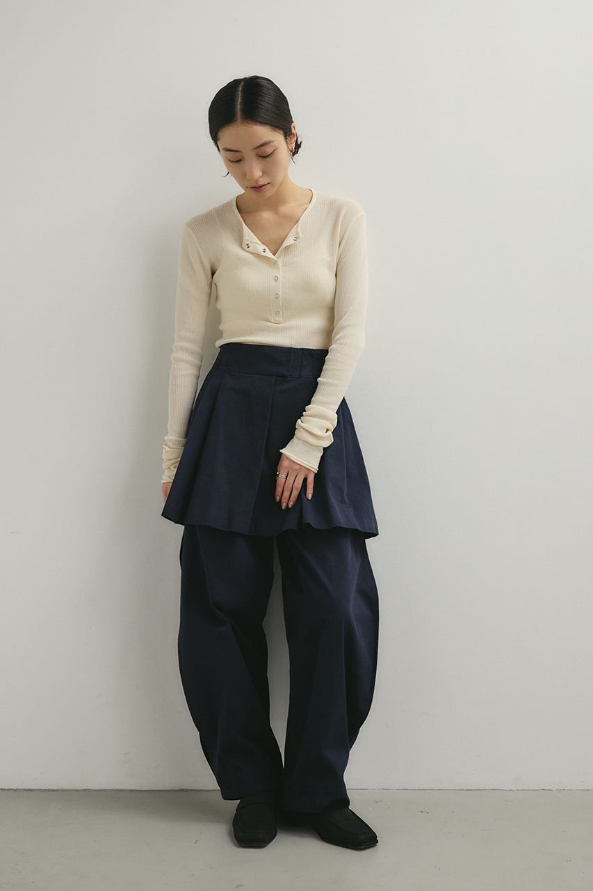 タックワイドミニスカート NVY M