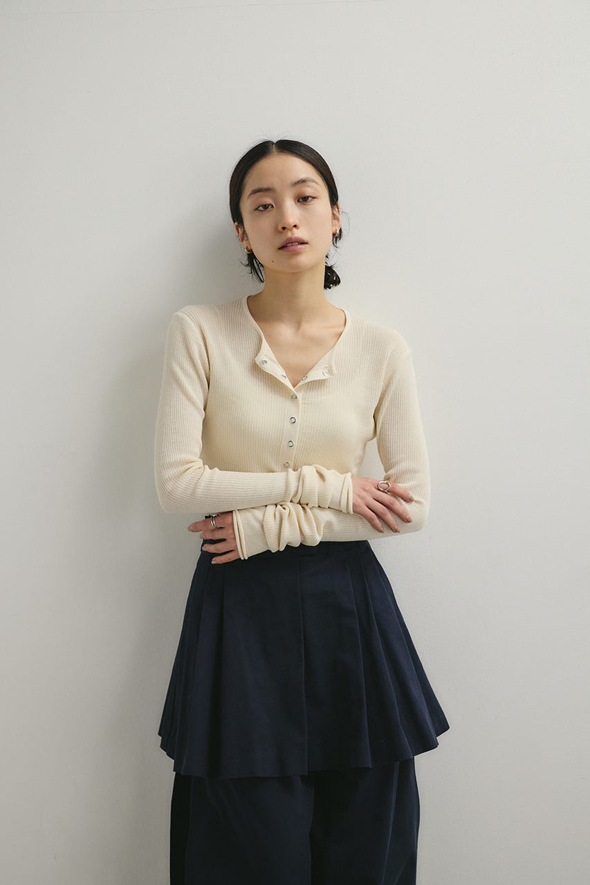 タックワイドミニスカート NVY M