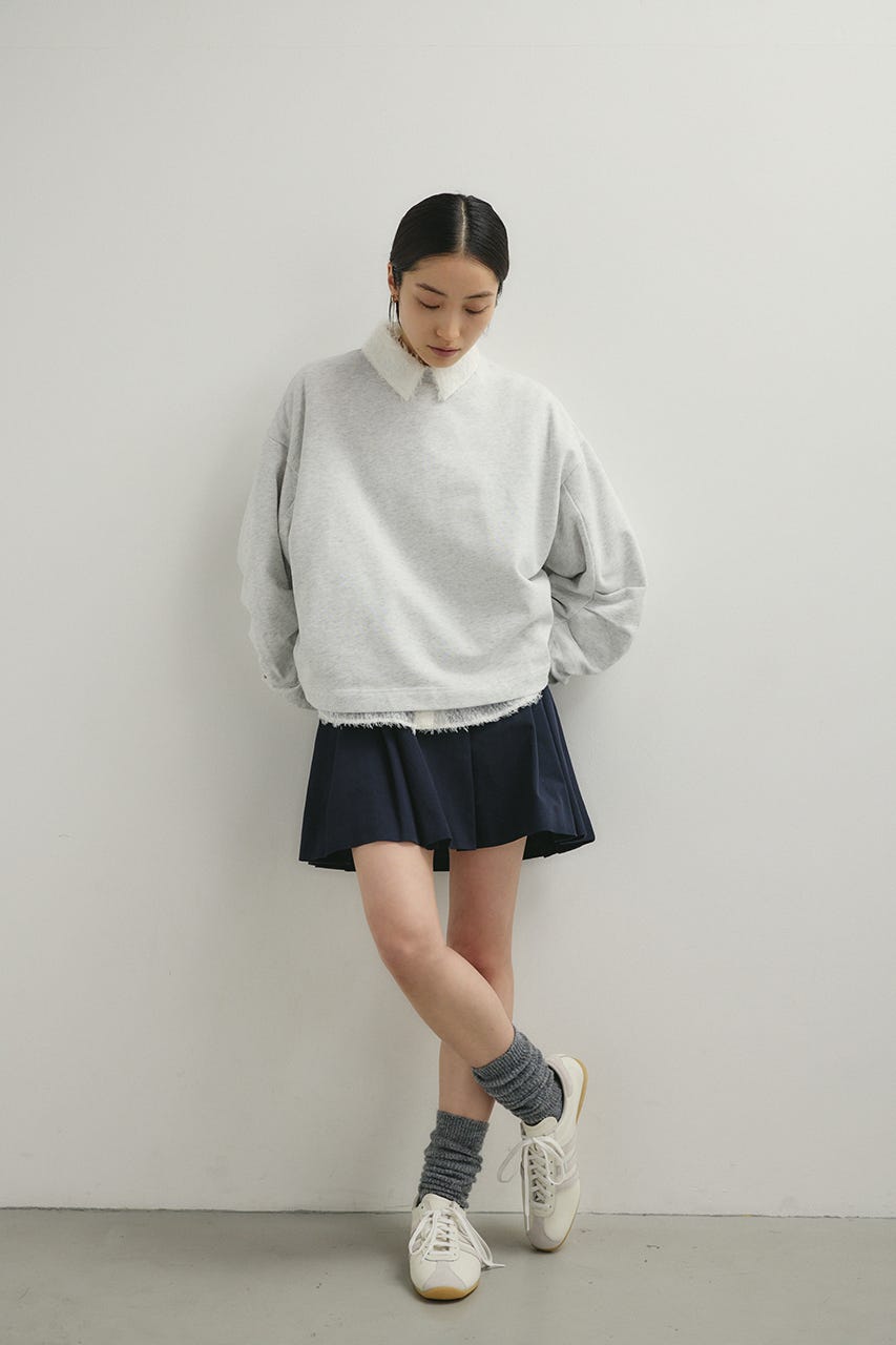 タックワイドミニスカート NVY M