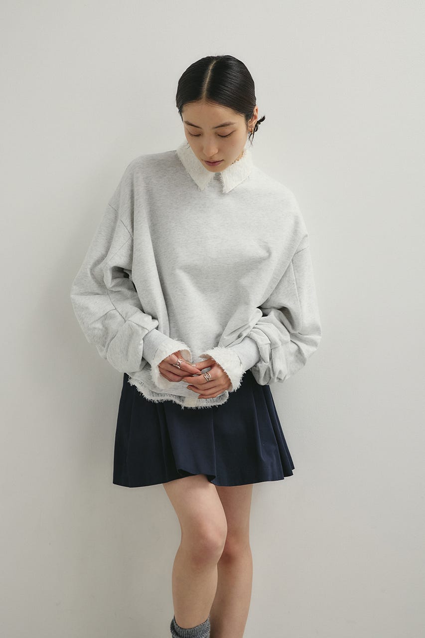 タックワイドミニスカート NVY M