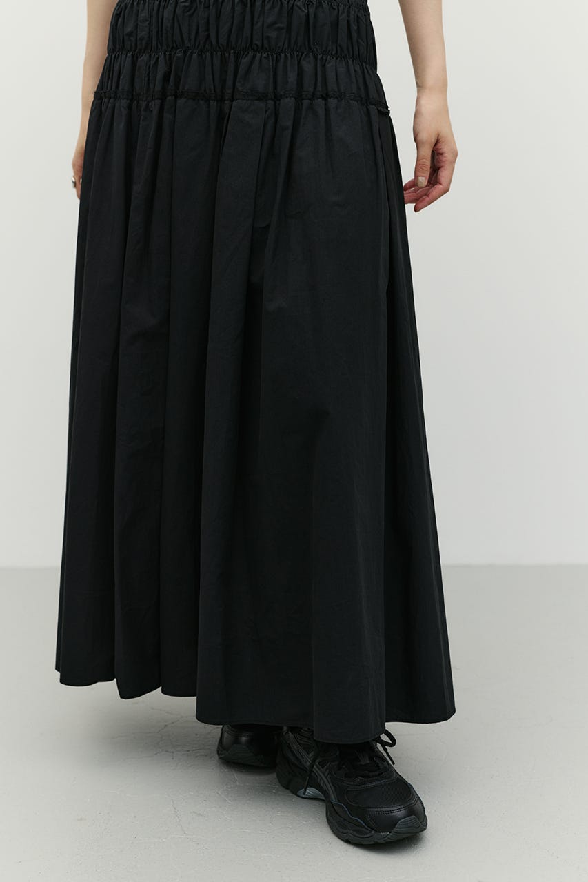 シャーリングフレアスカート BLK M
